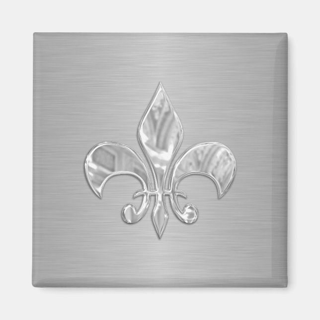 Silver Fleur de Lis Magnet (Front)