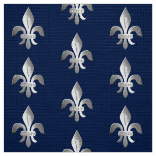  Spoonflower Fabric - Fleur De Lis Blue White Gothic Medieval  French Printed on Petal Signature Cotton Fabric by The Yard - Sewing  Quilting Apparel Crafts Decor