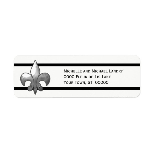 Silver Fleur de Lis with Black Stripes Label (Front)