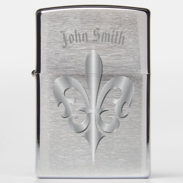 Silver Fleur de Lis Zippo Lighter (Front)