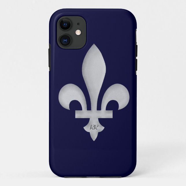 Silver Fleur-de-Lys on iPhone 5 Case-Mate Case (Back)
