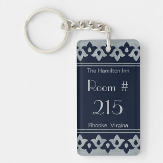 Silver Fleur di Lis Hotel Room Keychain