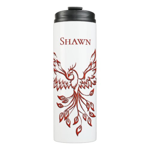 Silver Flight of A Phoenix Personalized Thermal Tumbler