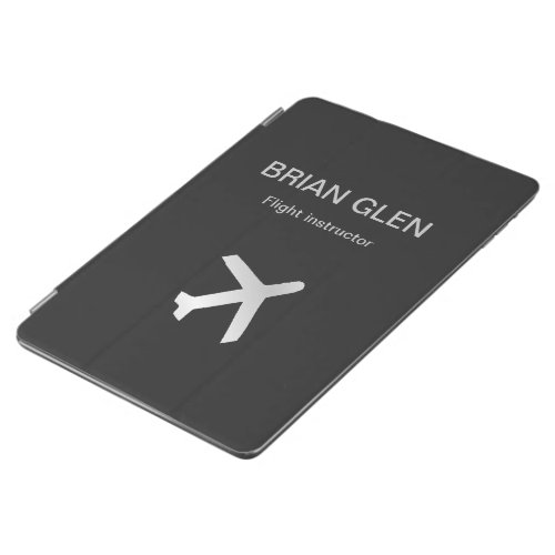 Silver flight plane silhouette gray iPad air cover