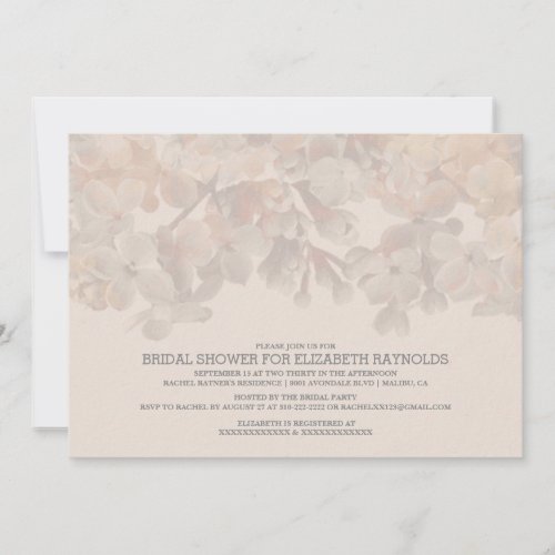 Silver Floral Bridal Shower Invitations