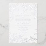 Silver Floral Elegant Modern Wedding Real Silver Foil Invitation<br><div class="desc">Silver Floral Elegant Modern Wedding Real Silver Foil Invitation

See other invitations in our Niche and Nest Store</div>