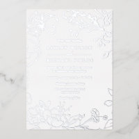 Silver Floral Elegant Modern Wedding Real Silver