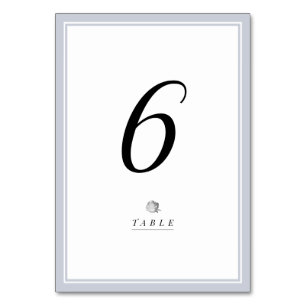 silver floral gray minimalist wedding table card