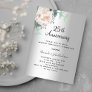 Silver floral luxury 25th wedding anniversary invitation