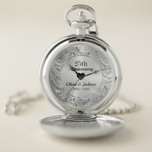 Silver Floral Ornament Pocket Watch