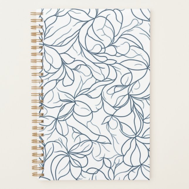 Silver Floral Pattern  Planner (Front)