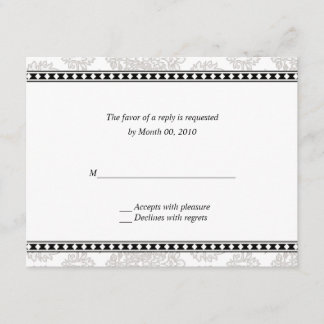 Silver Floral Reply cards