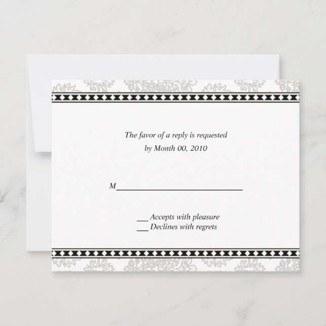 Silver Floral Reply cards (Front)