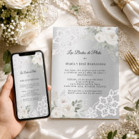 Silver Florals Invitación Bodas de Plata
