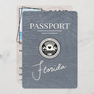 Silver Florida Passport Save The Date