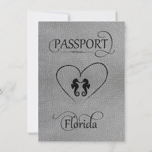 Silver Florida Passport Save the Date Card