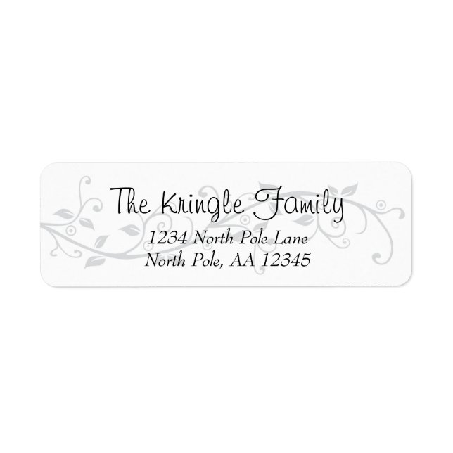 Silver Flourish Address Label (Front)