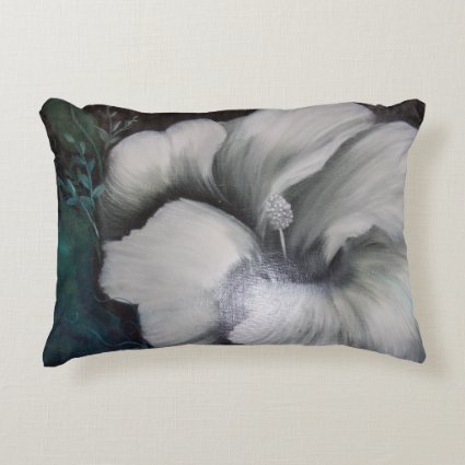 Silver Flower Accent Pillow