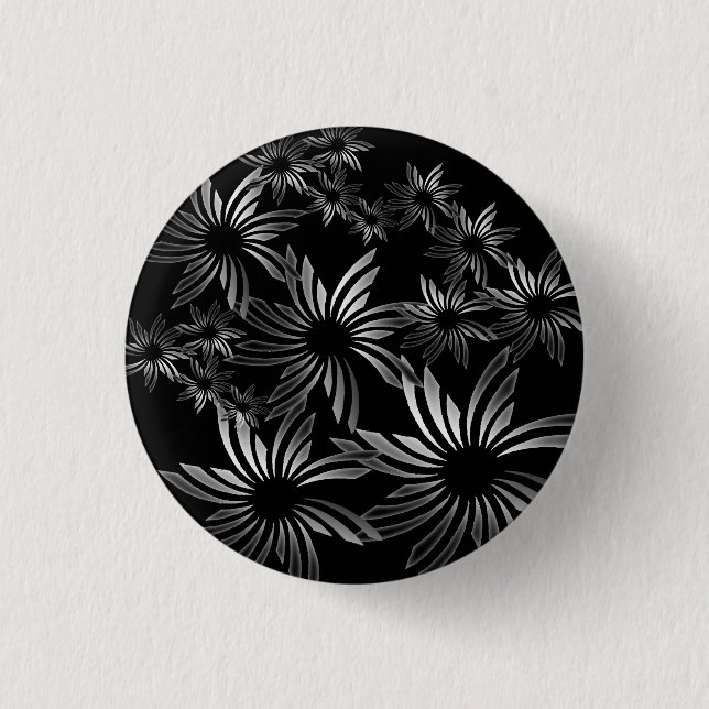 Silver Flowers Button (Front)