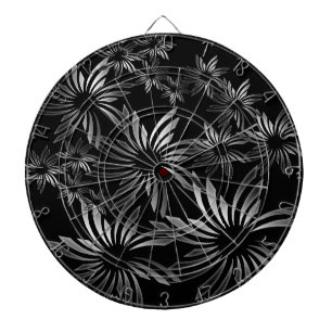 Silver Flowers Dart Board