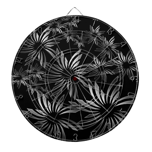 Silver Flowers Dart Board (Front)