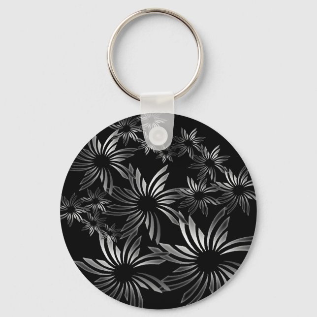Silver Flowers Keychain (Front)