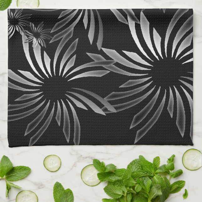 Silver Flowers Towel (Folded)