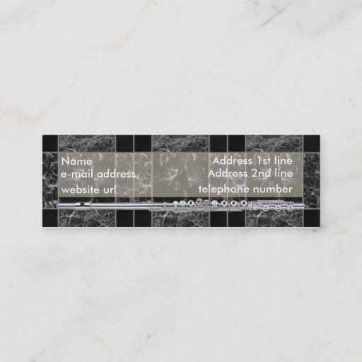 Customizable Silver Flute Business Card