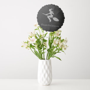 Silver Flying Witch Halloween Balloon