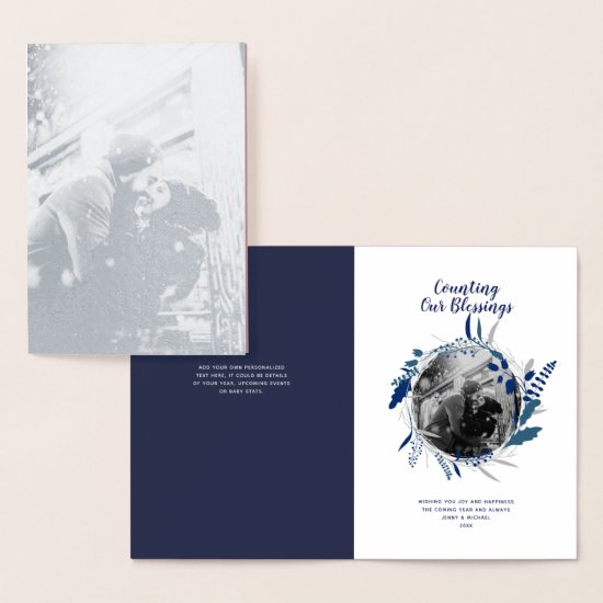 Silver FOIL 1st Year Married Year in Review PHOTO Foil Card