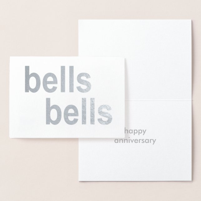 Silver Foil 25th Anniversary Bells Congratulations Foil Card (Display)
