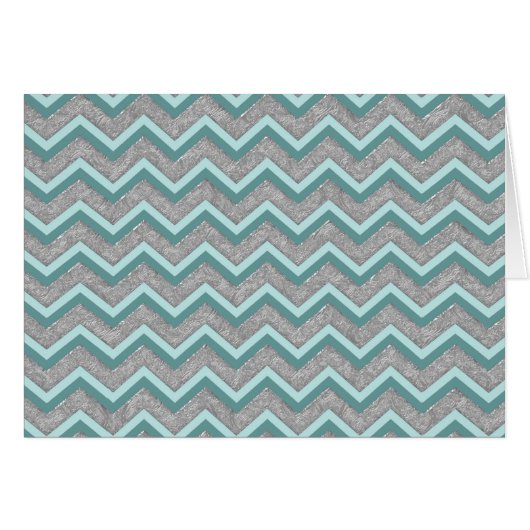 Silver Foil and Teal ZigZag Cards (Front Horizontal)