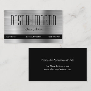 Silver Foil Black Contact Bar Business Card