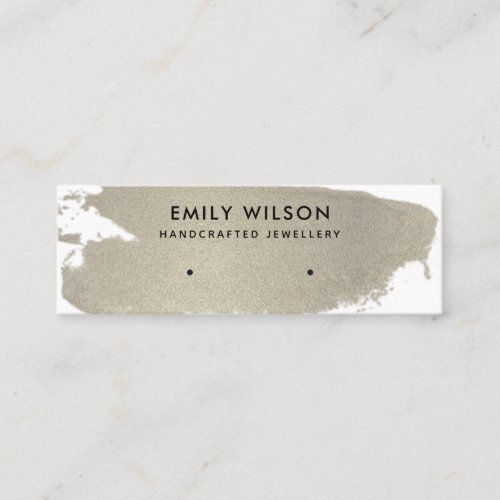 SILVER FOIL BRUSH STROKE STUD EARRING DISPLAY MINI BUSINESS CARD