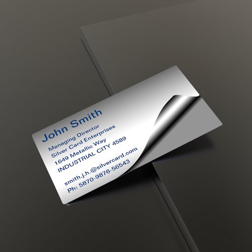 Customizable Silver Foil Business Card