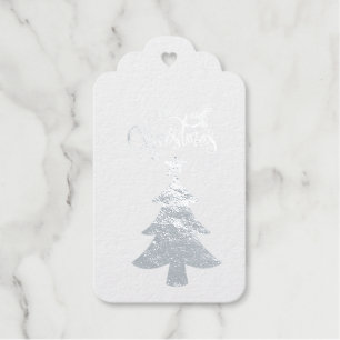 Silver Foil Christmas Tree Gift Tags
