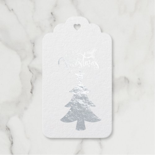 Silver Foil Christmas Tree Gift Tags
