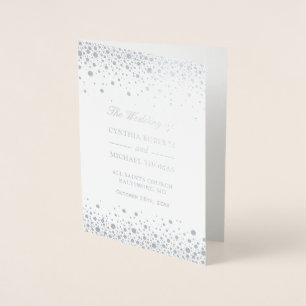 Silver Foil Confetti Dots Wedding Ceremony Program