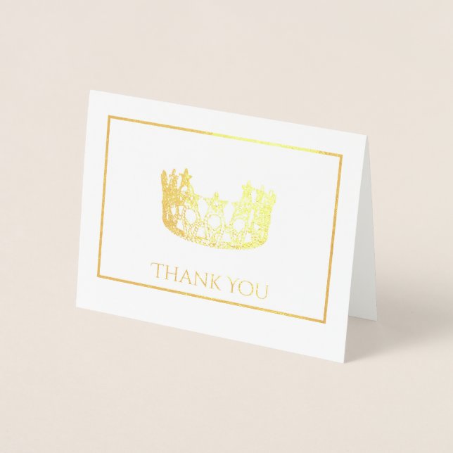 Silver Foil Crown Note Card (Front)