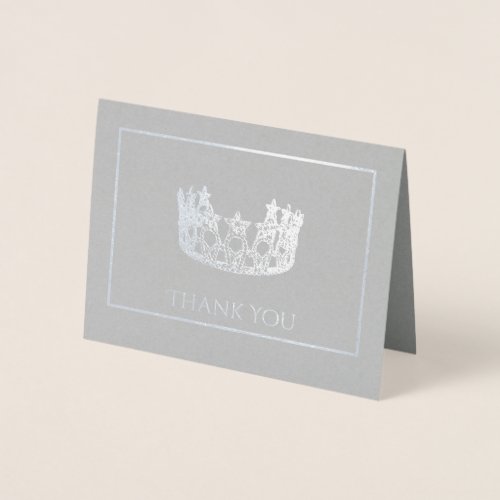 Silver Foil Crown Small Note Card