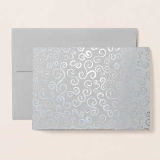 Silver Foil Curves on Grey Foil Card
