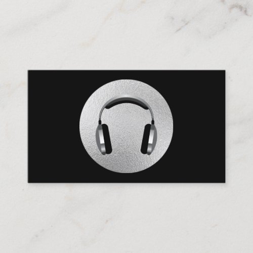 Silver Foil DJ Headphone Business Card