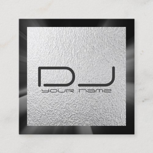 Silver Foil DJ Square Business Card