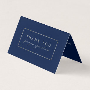 Silver Foil Effect Logo/Picture Thank You Card