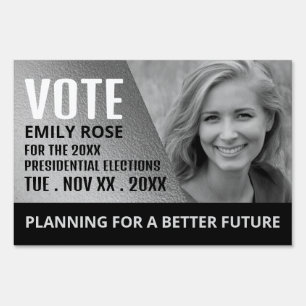 Silver Foil Effect Political Campaigner Yard Sign