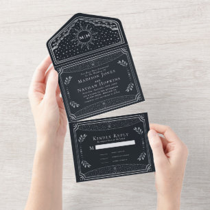 Silver Foil Elegant Tarot Card Wedding