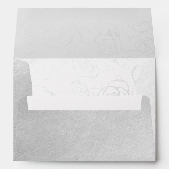 Silver Foil Floral Motif Envelope (Back (Bottom))