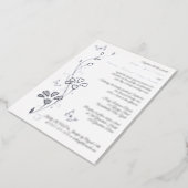 Silver Foil Flowers and Butterflies Wedding Invite (Rotated)