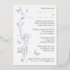 Silver Foil Flowers and Butterflies Wedding Invite