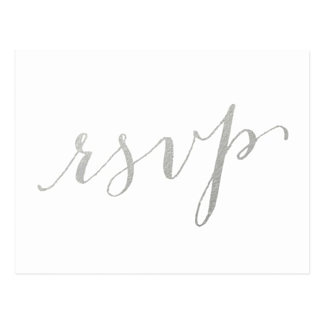 Silver Foil Glamor | Wedding RSVP Postcard